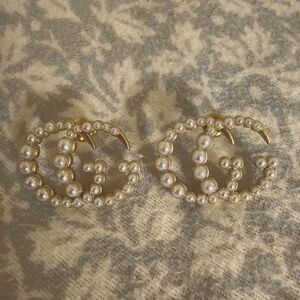 Pearl Monogram earrings
